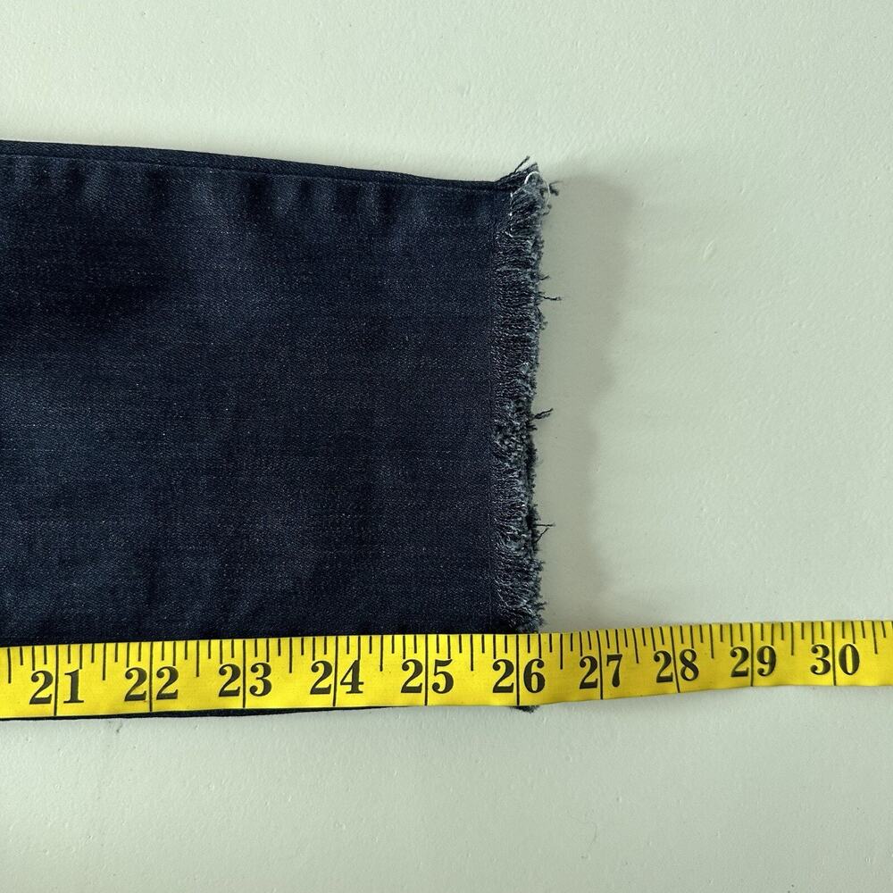 Eileen Fisher Jeans Womens 2 Dark Wash Straight Stretch Frayed hem Midrise‎ - Picture 12 of 14